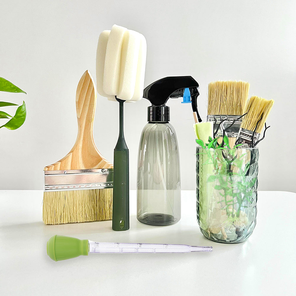 16 in 1 Aquarium Aquascape Tools Kit Professional with Storage Cup CO2【GREAT VALUE KIT】 --- You"ll receive 16 in 1 aquarium aquascape tools kit including: ①Storage Cup*1 ,②Flexible Brush Cleaner*3,③Tweezers*2,④Wooden Stick*2,⑤Spray Bot
