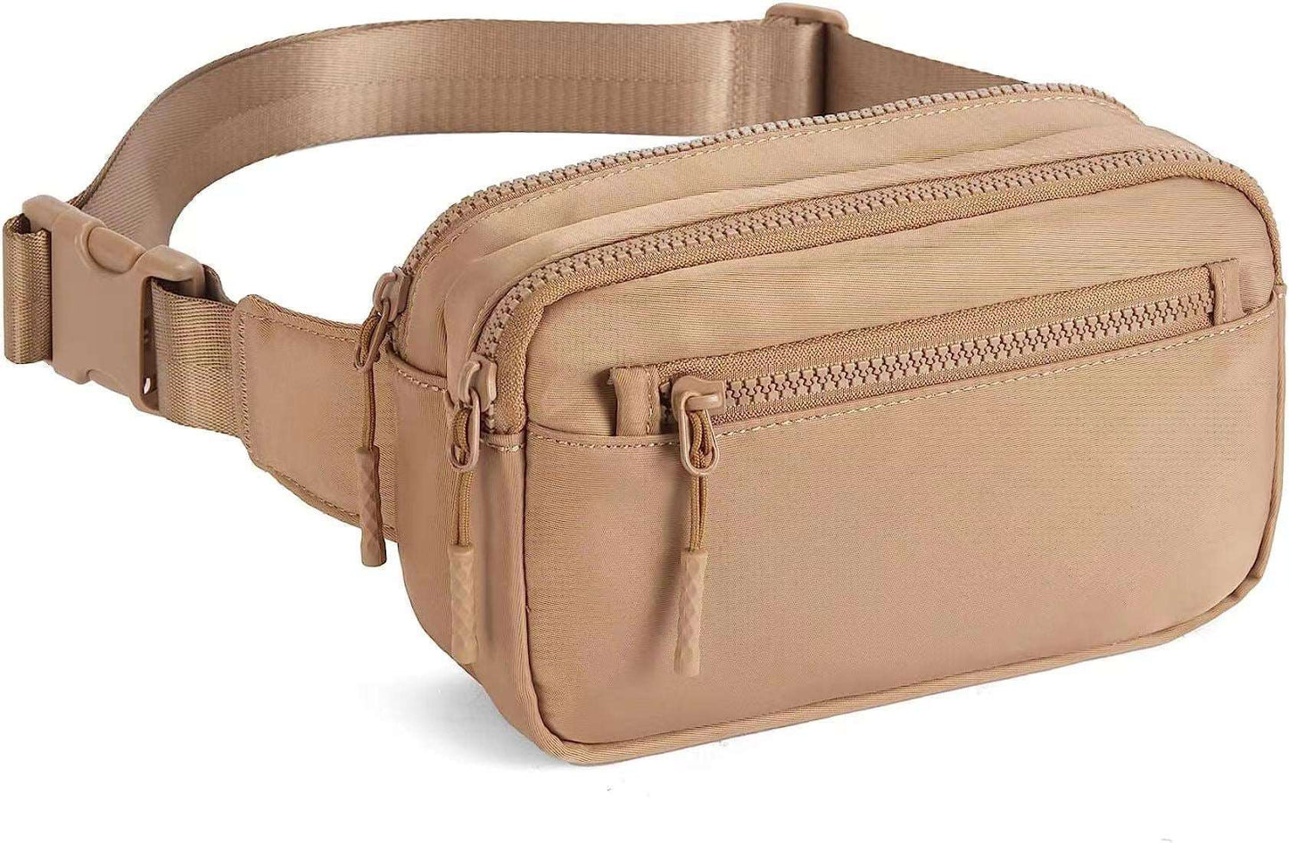 Fanny Packs for Women Men, Belt Bag with 4 Zipper Pockets, Fashion Waist Packs, Lightweight Crossbody Bags with Adjustable Strap for Workout/Running/Hiking