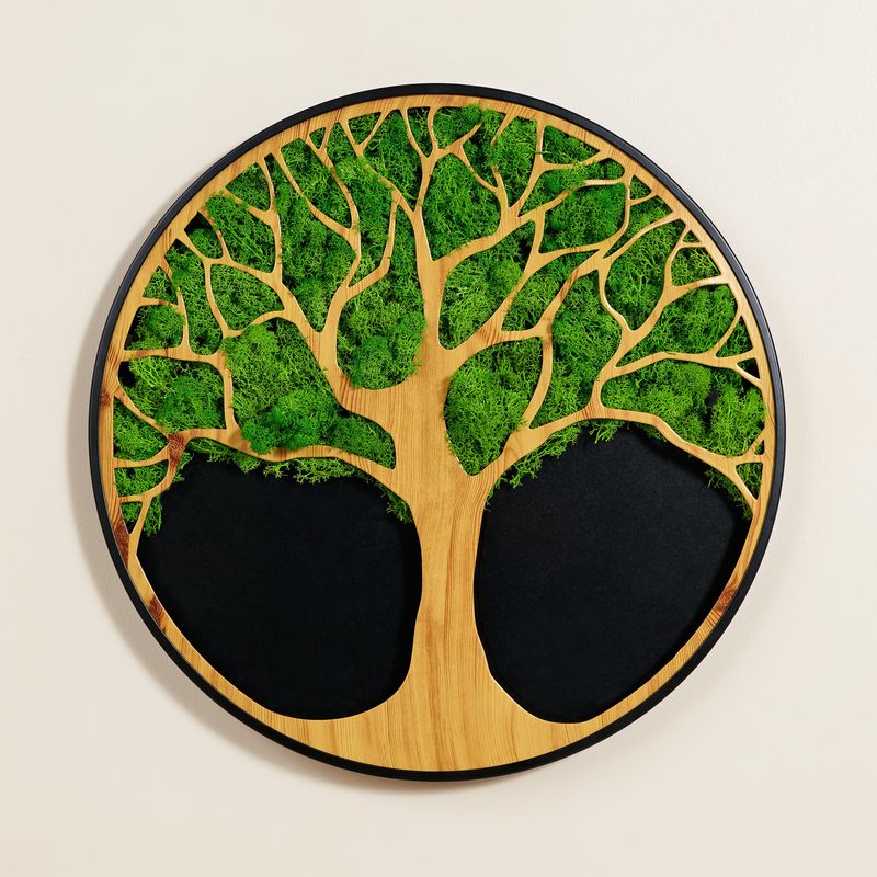 Life Tree Moss Iron Art Hanging Frame Wall Decor – Serenity in Design - Moss Artistry