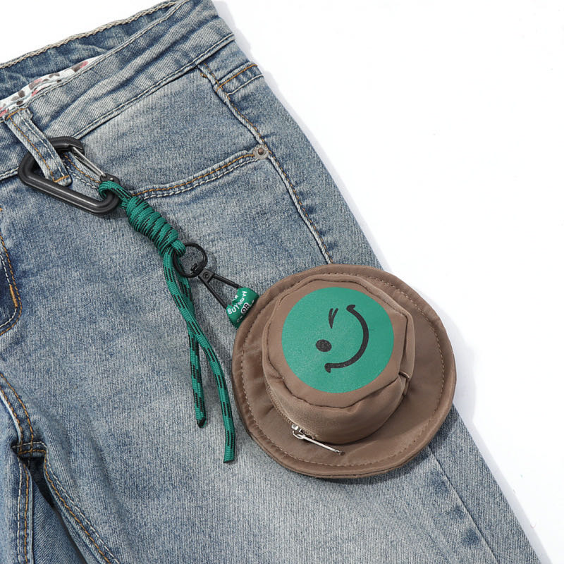 4PCS Small Coin Purse, Polyester Change Purse Coin Purse Pouch with Hat-shape, Cute Mini Coin Purse with Zipper, Personalized Bag Pendant Small Coin Pouch for Women and Men - Moss Artistry