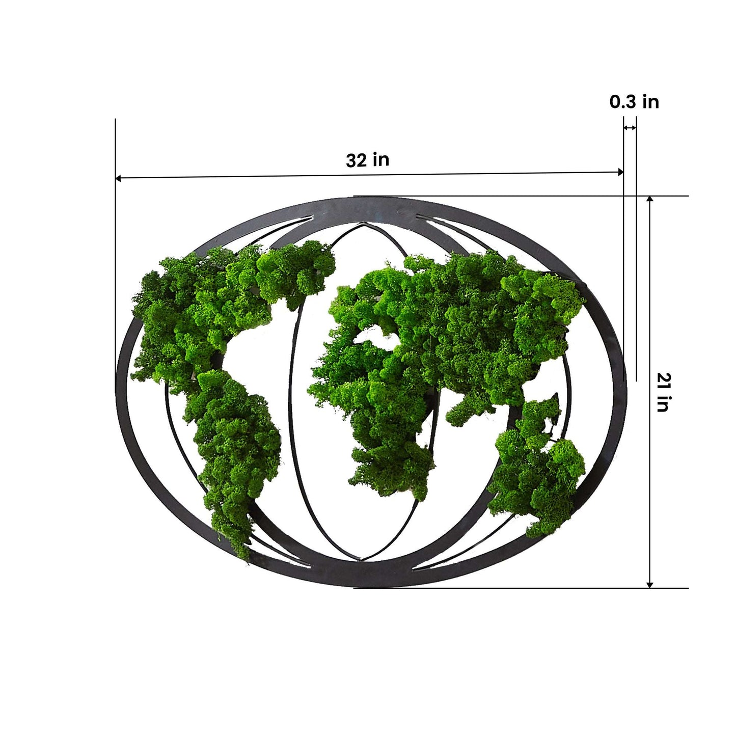 Commercial Space Wall Decor EcoVista: Earth's Serenity - Map Moss Art Iron Hanging Frame