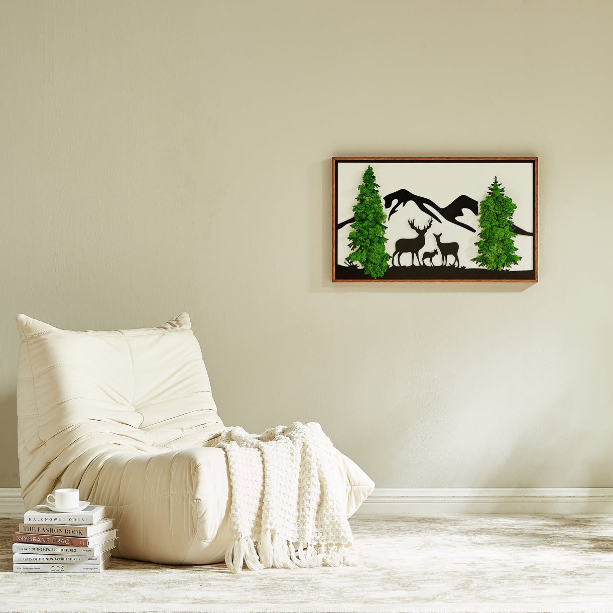 Deer Forest Metal Art Moss Wall Decor – Serenity in Silhouette - Moss Artistry