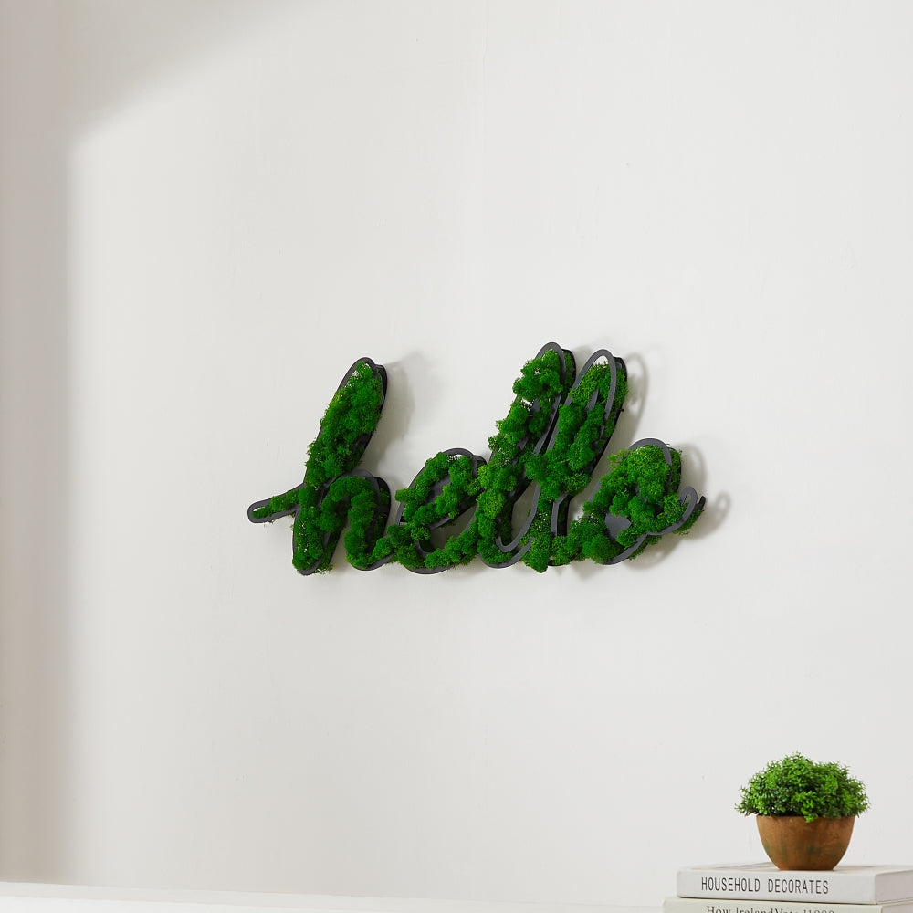"HELLO" Letter Art Moss Wall Decor – A Natural Greeting - Moss Artistry