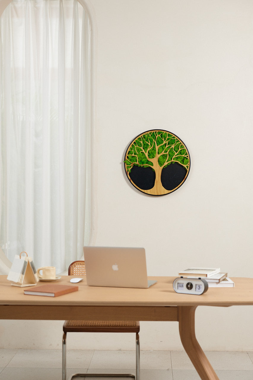 Life Tree Moss Iron Art Hanging Frame Wall Decor – Serenity in Design - Moss Artistry