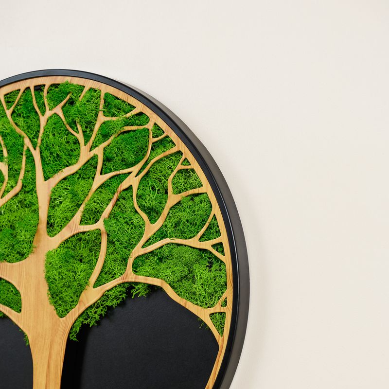 Life Tree Moss Iron Art Hanging Frame Wall Decor – Serenity in Design - Moss Artistry