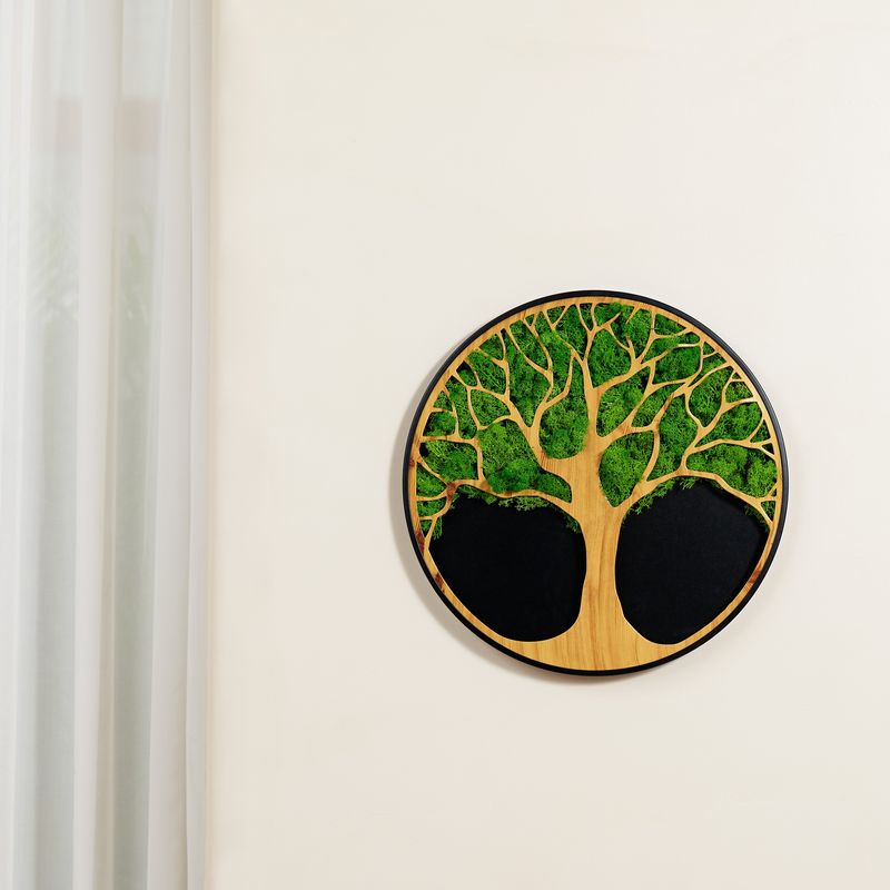 Life Tree Moss Iron Art Hanging Frame Wall Decor – Serenity in Design - Moss Artistry