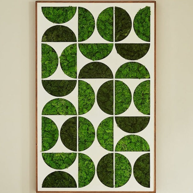 Luxury Home Interior Design Geometric Preserved Moss Wall Art with