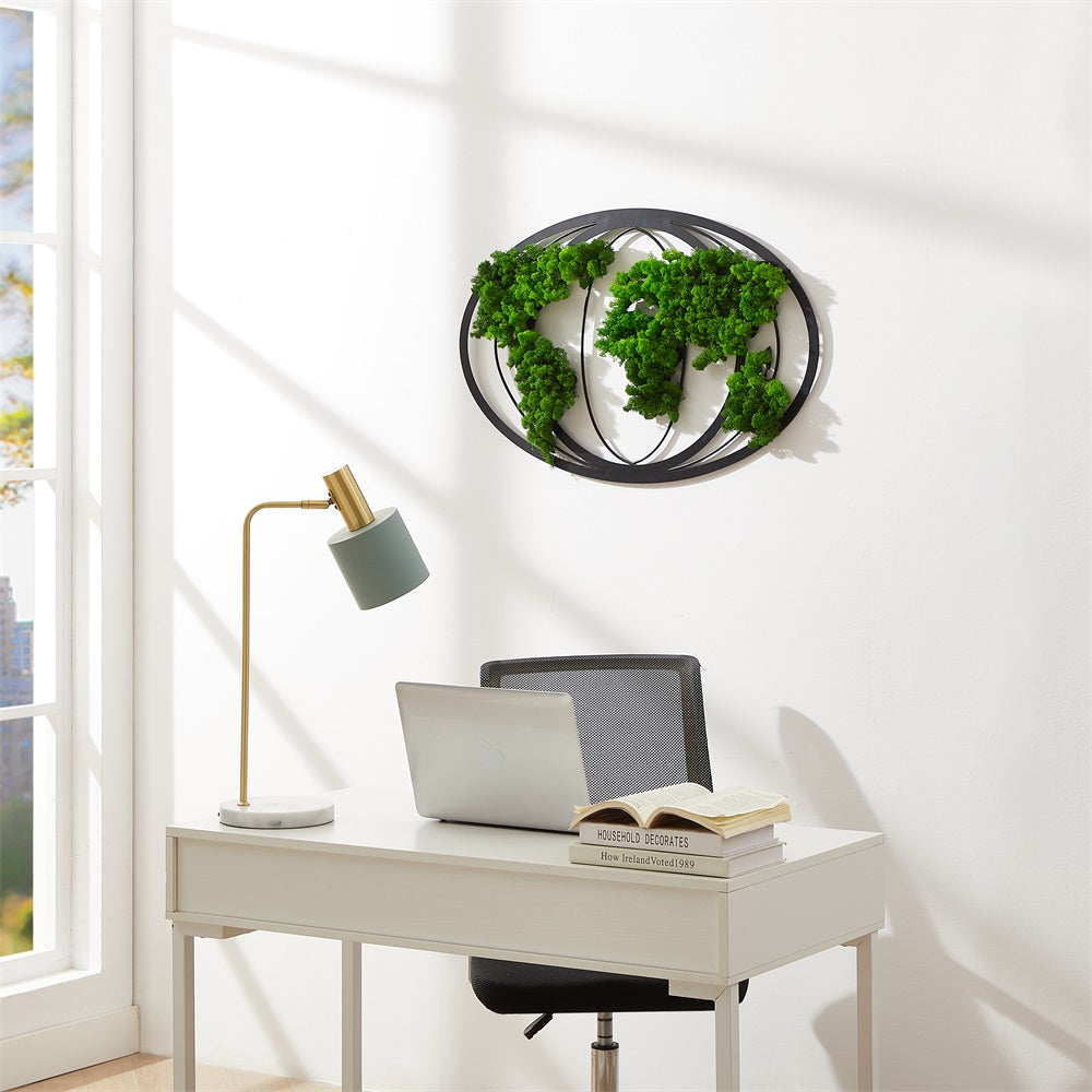 Commercial Space Wall Decor EcoVista: Earth's Serenity - Map Moss Art Iron Hanging Frame - Moss Artistry