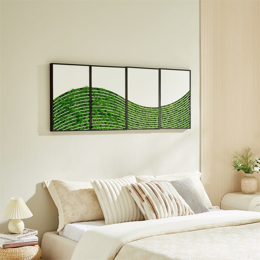 Wave Moss Metal Wall Art 4pcs Set Luxury Home Interior Design - Moss Artistry
