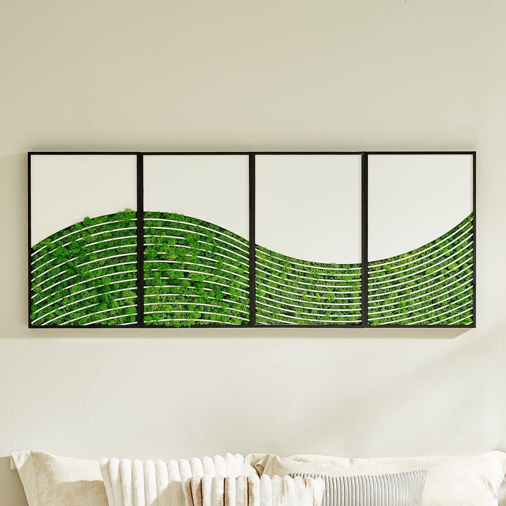 Wave Moss Metal Wall Art 4pcs Set Luxury Home Interior Design - Moss Artistry
