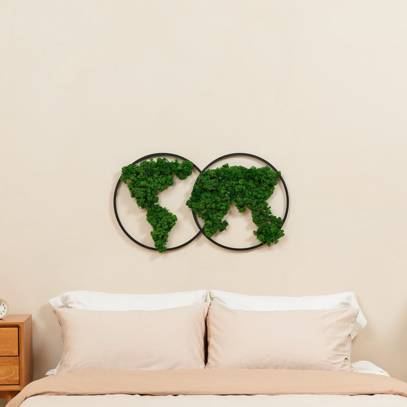 Commercial Space Wall Decor EcoVista: Earth's Serenity - Map Moss Art Iron Hanging Frame - Moss Artistry