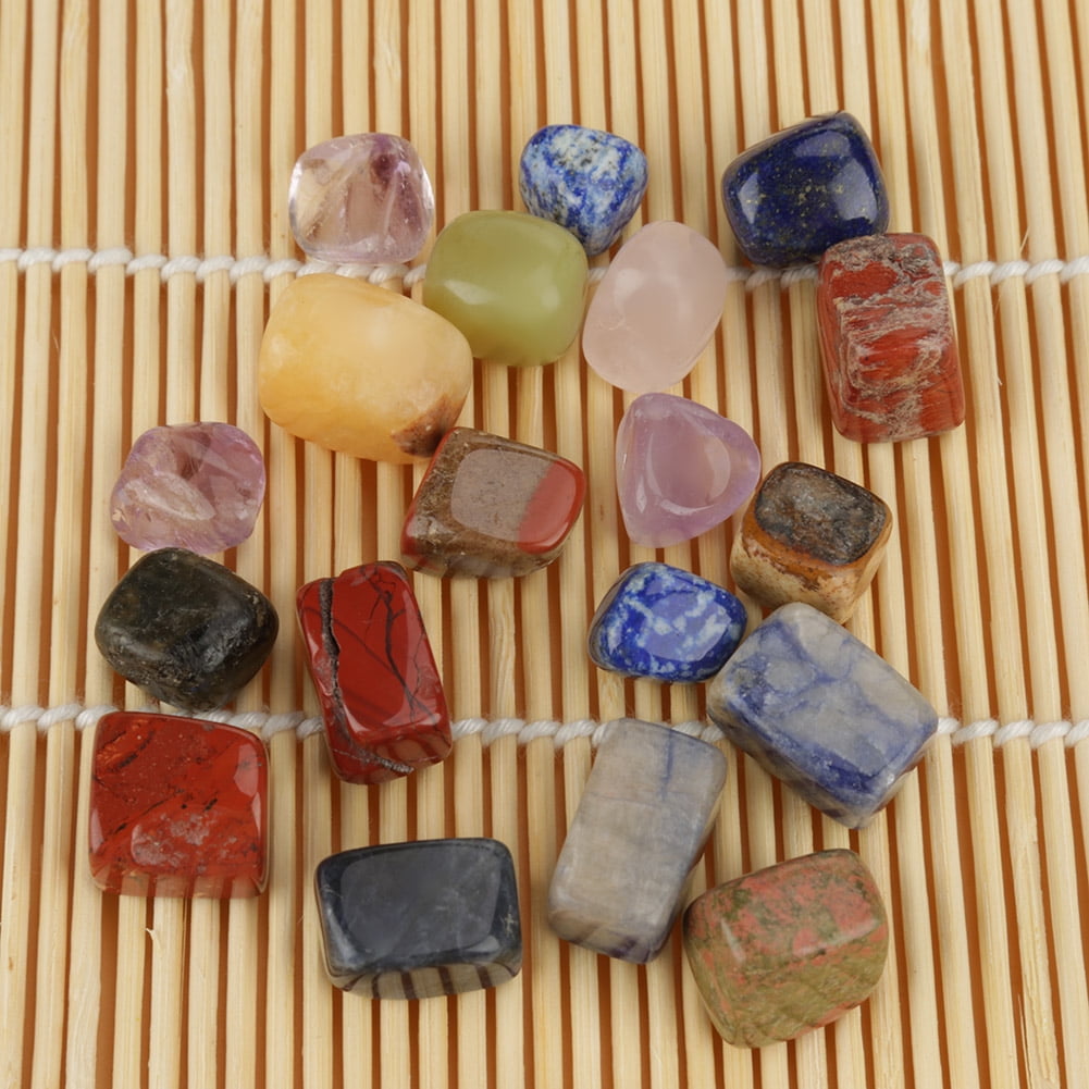Tumbled Gemstones Polished Square Gemstone 1lb Mixed Chakra Natural Crystal Quartz Rock Lucky Healing Stones