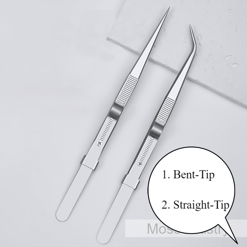 6" Adjustable Stainless Steel Non-slip Tweezers 2 Pcs Set: Bent-Tip Tw2 Pcs Set 6" Durable Stainless Steel Tweezer Set: Rust-resistant, Highly Elastic, Anti-static
Product Description:
Made of stainless steel, resistant to rust and co