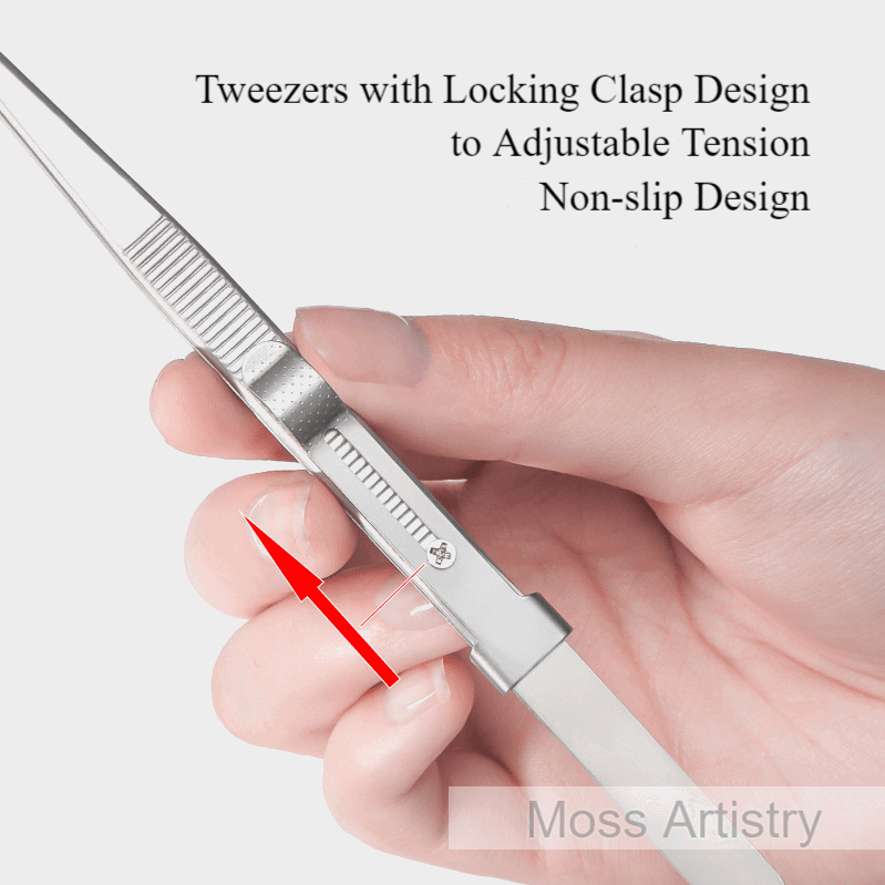 6" Adjustable Stainless Steel Non-slip Tweezers 2 Pcs Set: Bent-Tip Tw2 Pcs Set 6" Durable Stainless Steel Tweezer Set: Rust-resistant, Highly Elastic, Anti-static
Product Description:
Made of stainless steel, resistant to rust and co