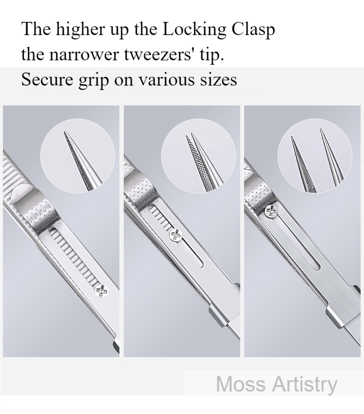 6" Adjustable Stainless Steel Non-slip Tweezers 2 Pcs Set: Bent-Tip Tw2 Pcs Set 6" Durable Stainless Steel Tweezer Set: Rust-resistant, Highly Elastic, Anti-static
Product Description:
Made of stainless steel, resistant to rust and co
