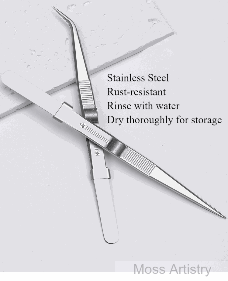 6" Adjustable Stainless Steel Non-slip Tweezers 2 Pcs Set: Bent-Tip Tw2 Pcs Set 6" Durable Stainless Steel Tweezer Set: Rust-resistant, Highly Elastic, Anti-static
Product Description:
Made of stainless steel, resistant to rust and co