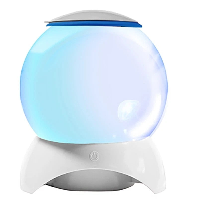 3L round marimo moss ball aquarium with LED light and water pump, white base