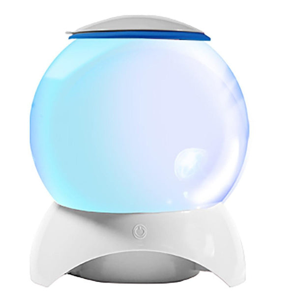 3L round marimo moss ball aquarium with LED light and water pump, white base