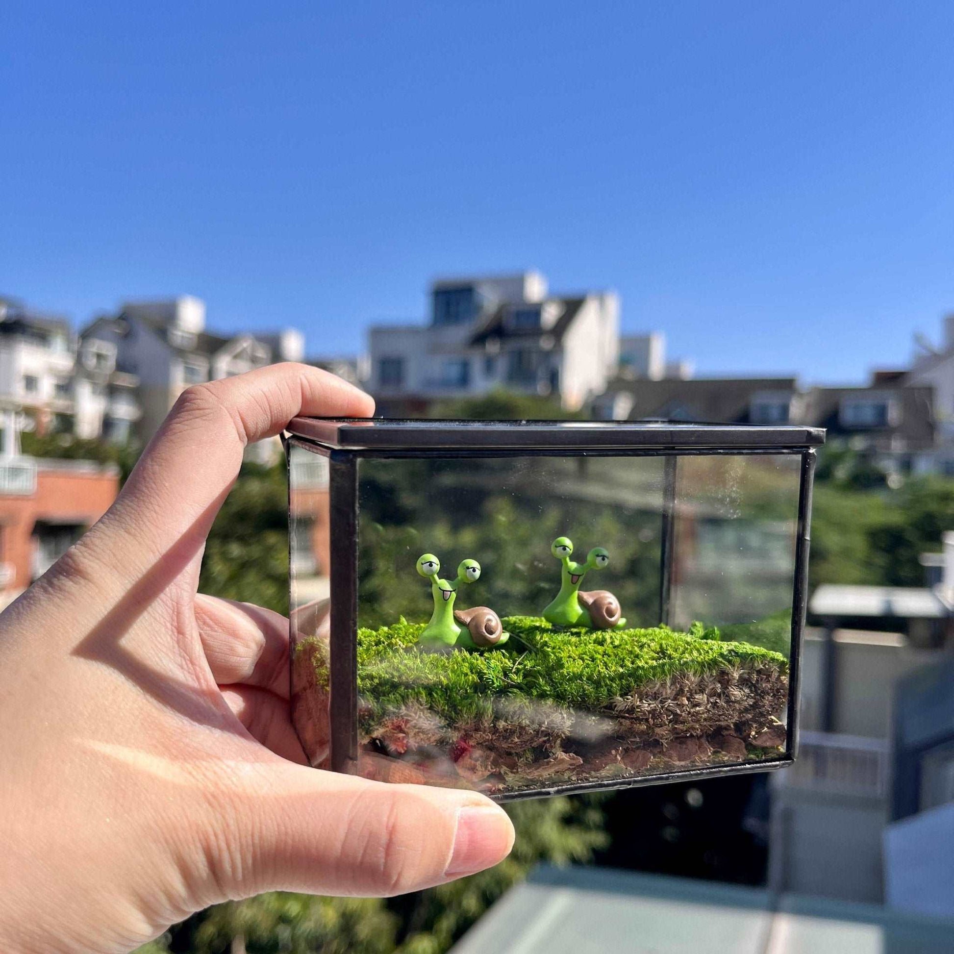 Smile Snail Desktop Decoration Micro Landscape Lawn Handmade Preserved Moss Art