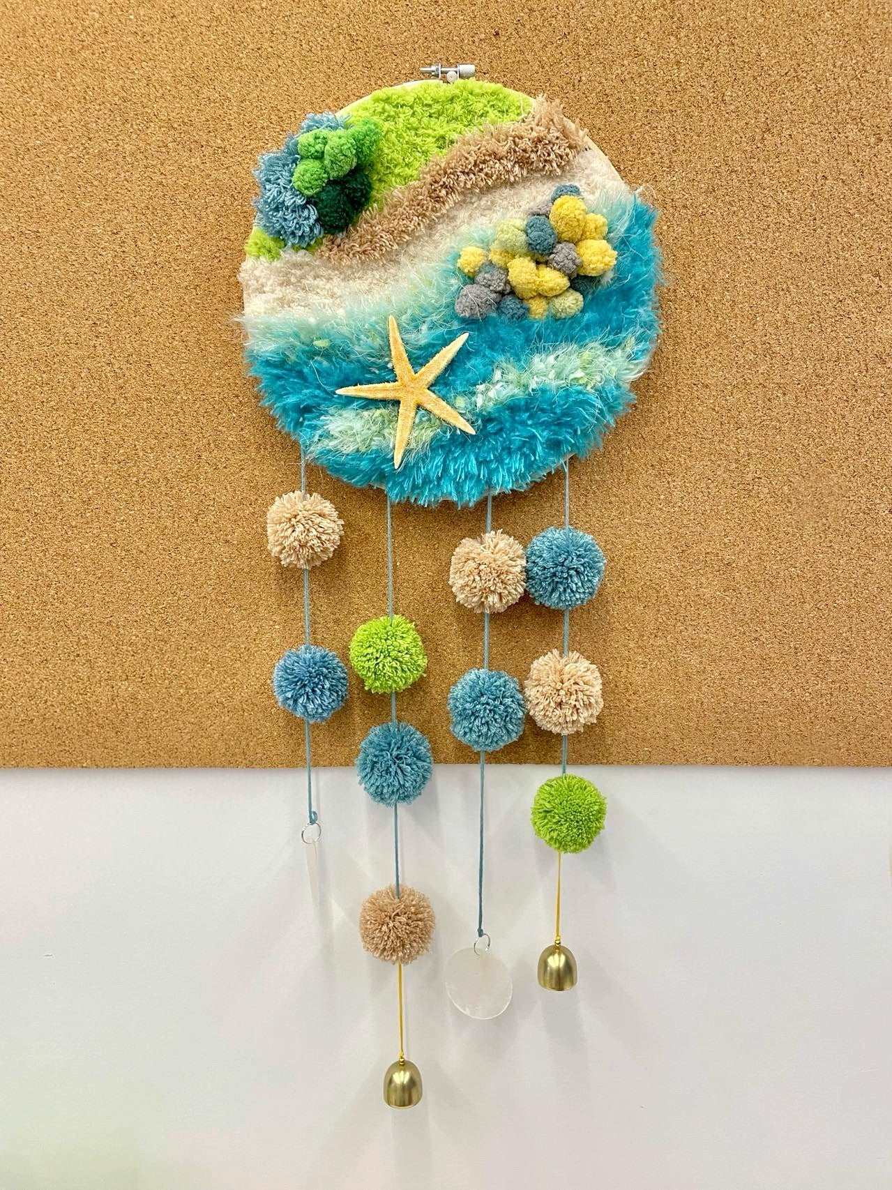Moss Wall Hanging Knitiing,Crochet KIT Handmade Woven Tapestry Moss Art - Moss Artistry