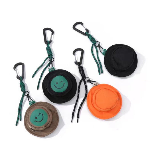 4PCS Small Coin Purse, Polyester Change Purse Coin Purse Pouch with Hat-shape, Cute Mini Coin Purse with Zipper, Personalized Bag Pendant Small Coin Pouch for Women and Men - Moss Artistry