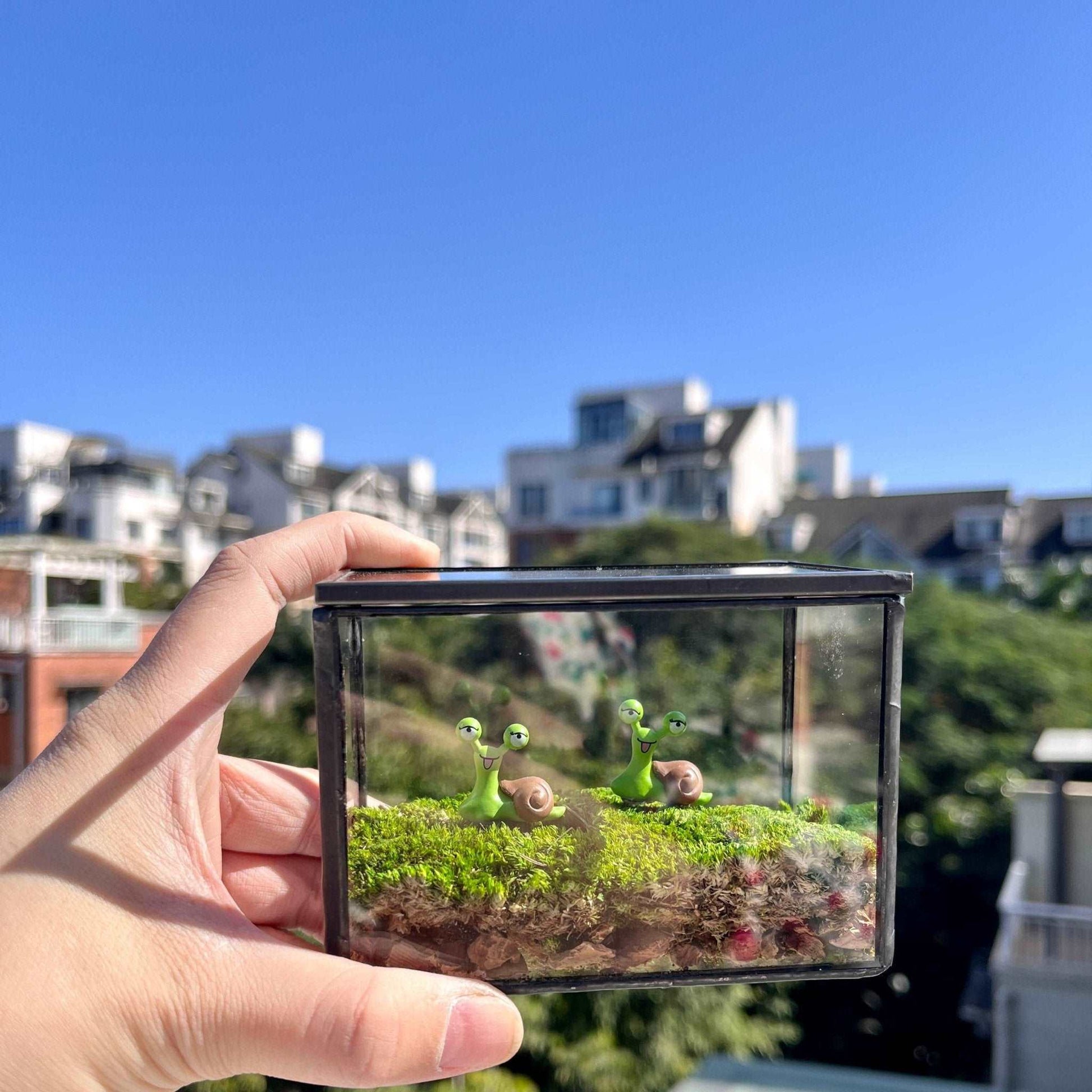 Smile Snail Desktop Decoration Micro Landscape Lawn Handmade Preserved Moss Art