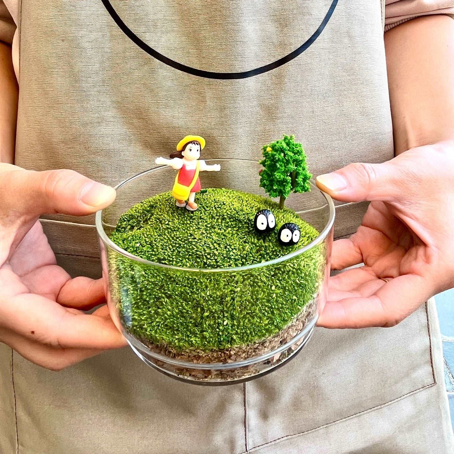 Handcrafted Glass Terrarium Miniature Botanical Garden, Unique ArtisanBreak away from the monotony of the daily grind with our "First Day of School Backpack Girl" Glass Terrarium Desktop. This exquisite piece, crafted with precision an
