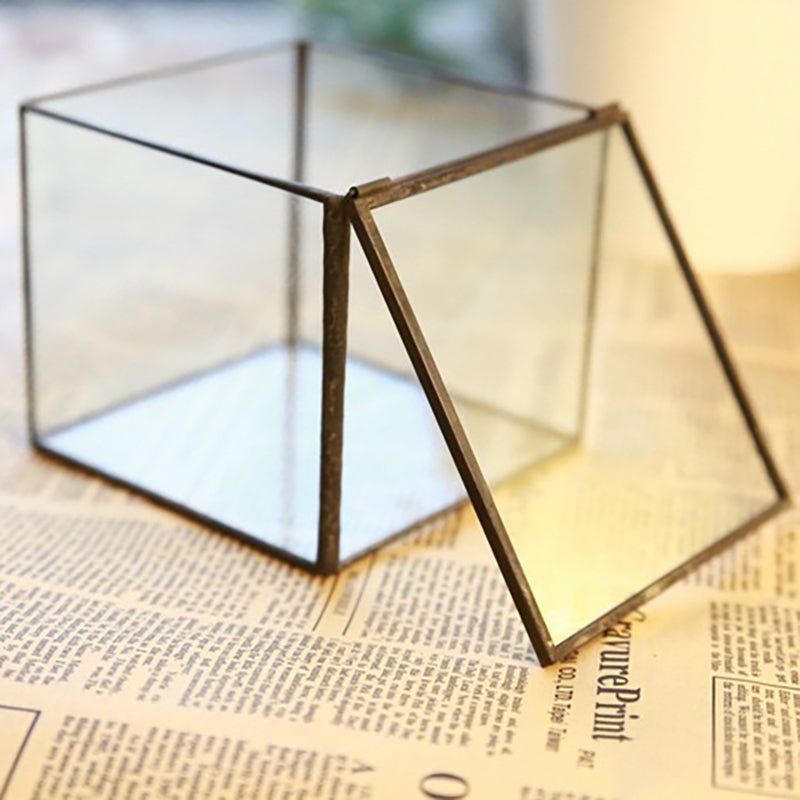 Square Glass Terrarium (No Plants) - Glass Container


Material
Glass


Special Feature
With lid


Item Weight
0.7 Pounds


Shape
Cube


Specific Uses For Product
Indoor


Style
geometric










Made of framed tran