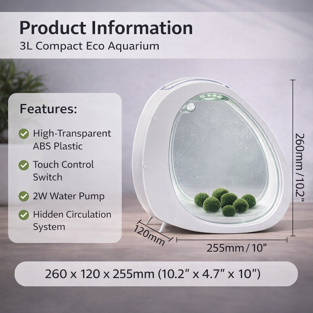 Self-Circulating Eco Aquarium Marimo Sets (Marimo Included)