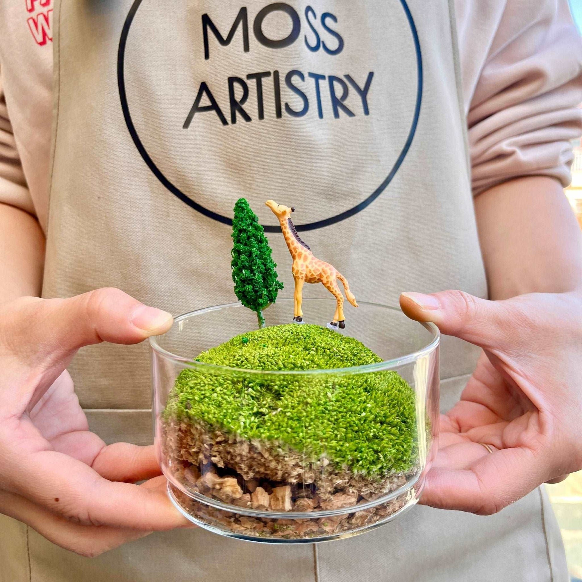 Handmade Terrarium Mini Giraffe Desktop Decoration Micro Landscape LawAre you tired of the monotony of your computer desktop? Say goodbye to boredom with our meticulously designed and handmade desktop decorations. Each product is craft
