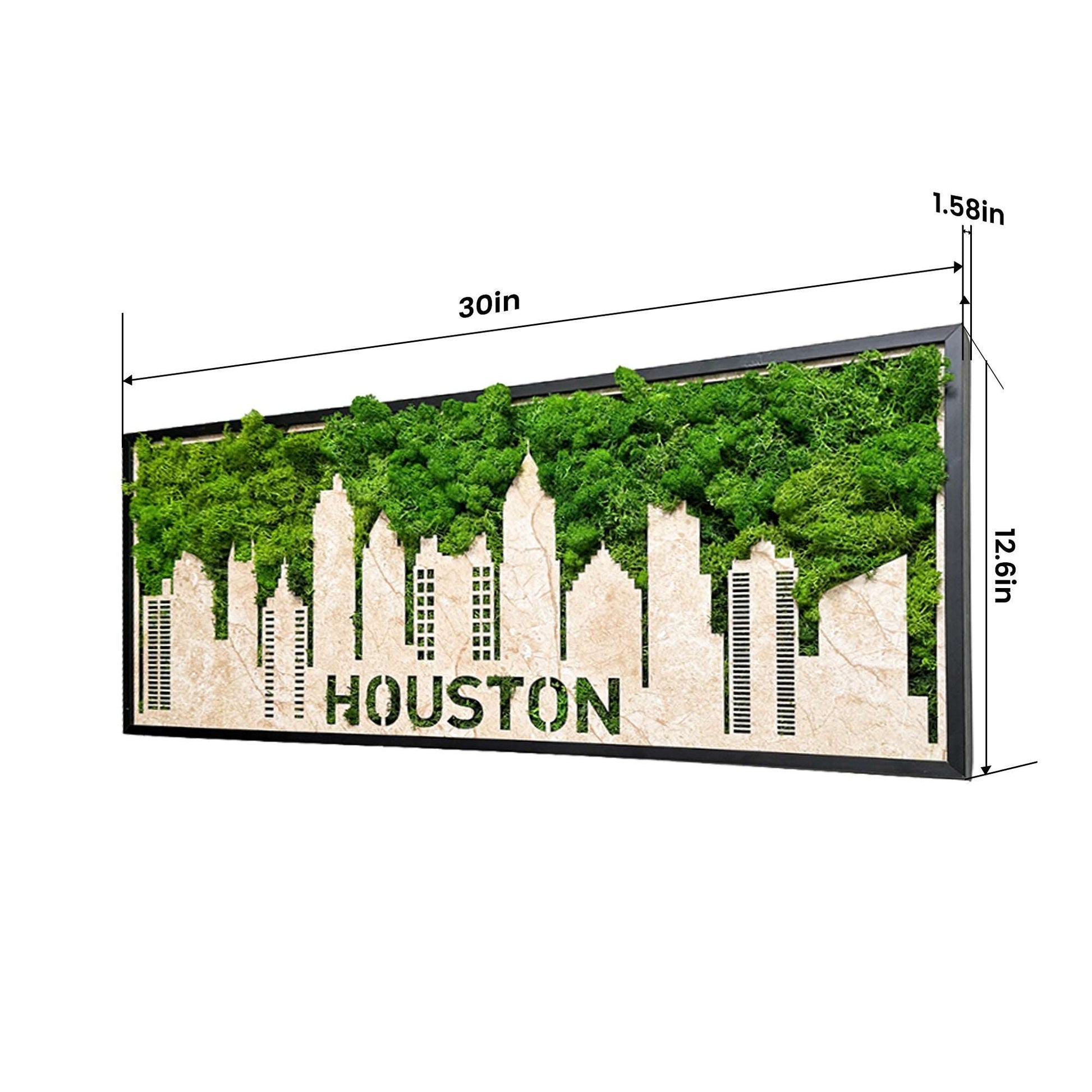 Houston Moss City Silhouette Metal Wall Art – Urban Meets Nature