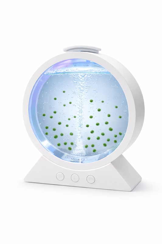 20pcs Mini Baby Marimo Set 7-Color LED Moss Ball Aquarium – Included (Black / White)