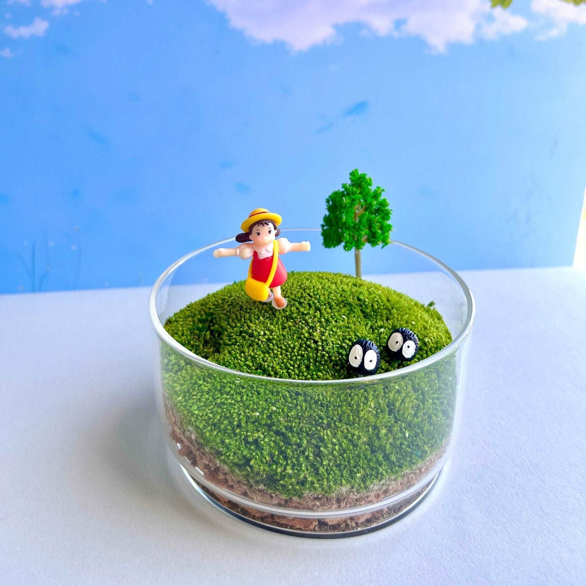 Handcrafted Glass Terrarium Miniature Botanical Garden, Unique ArtisanBreak away from the monotony of the daily grind with our "First Day of School Backpack Girl" Glass Terrarium Desktop. This exquisite piece, crafted with precision an