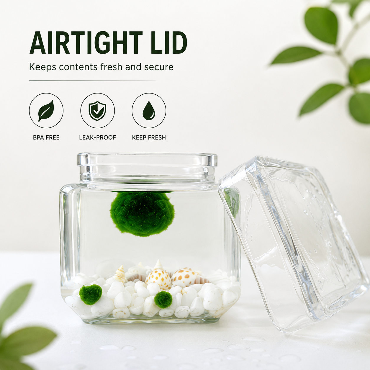 800ml Glass Container 1-Quart Jars with Glass Lids