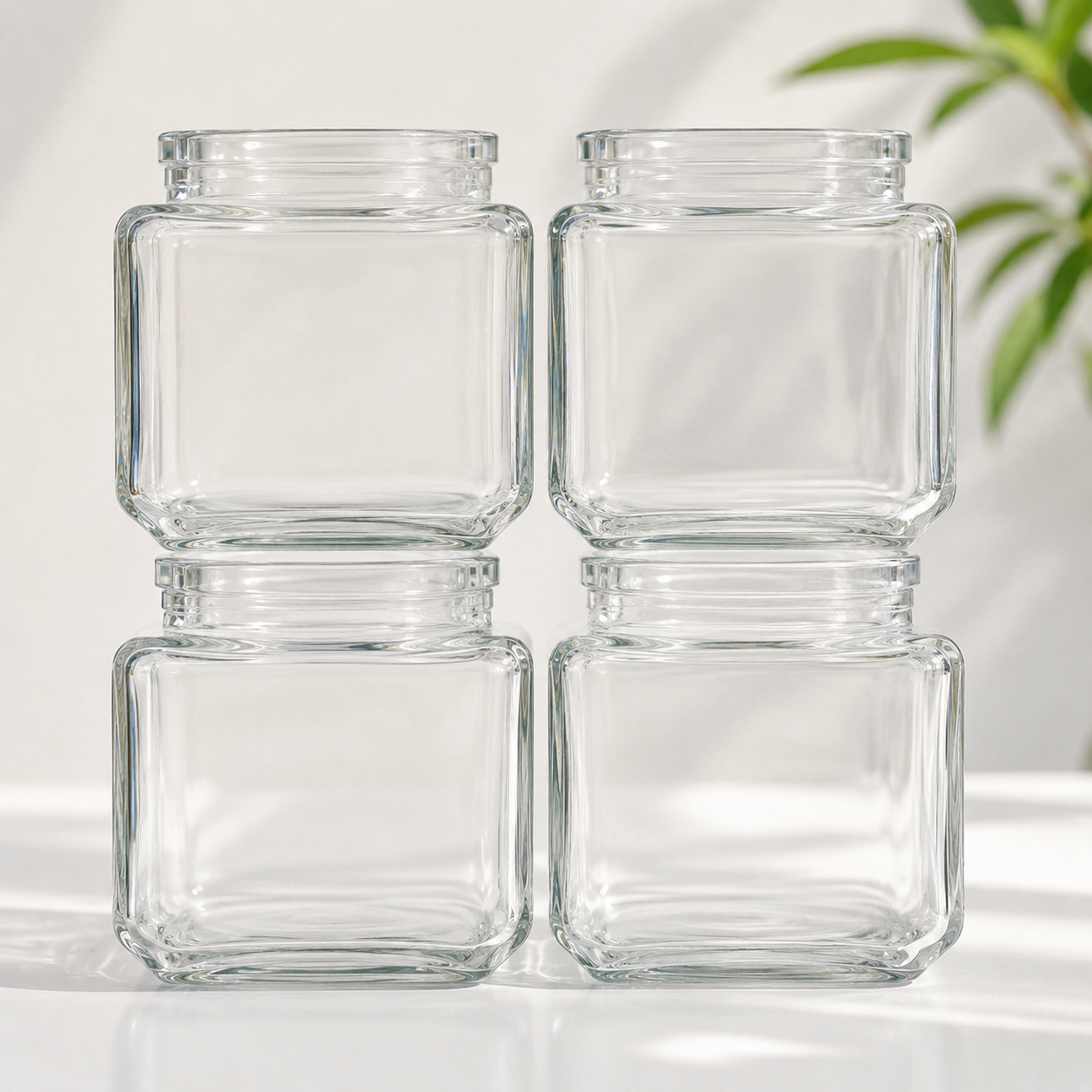 800ml Glass Container 1-Quart Jars with Glass Lids