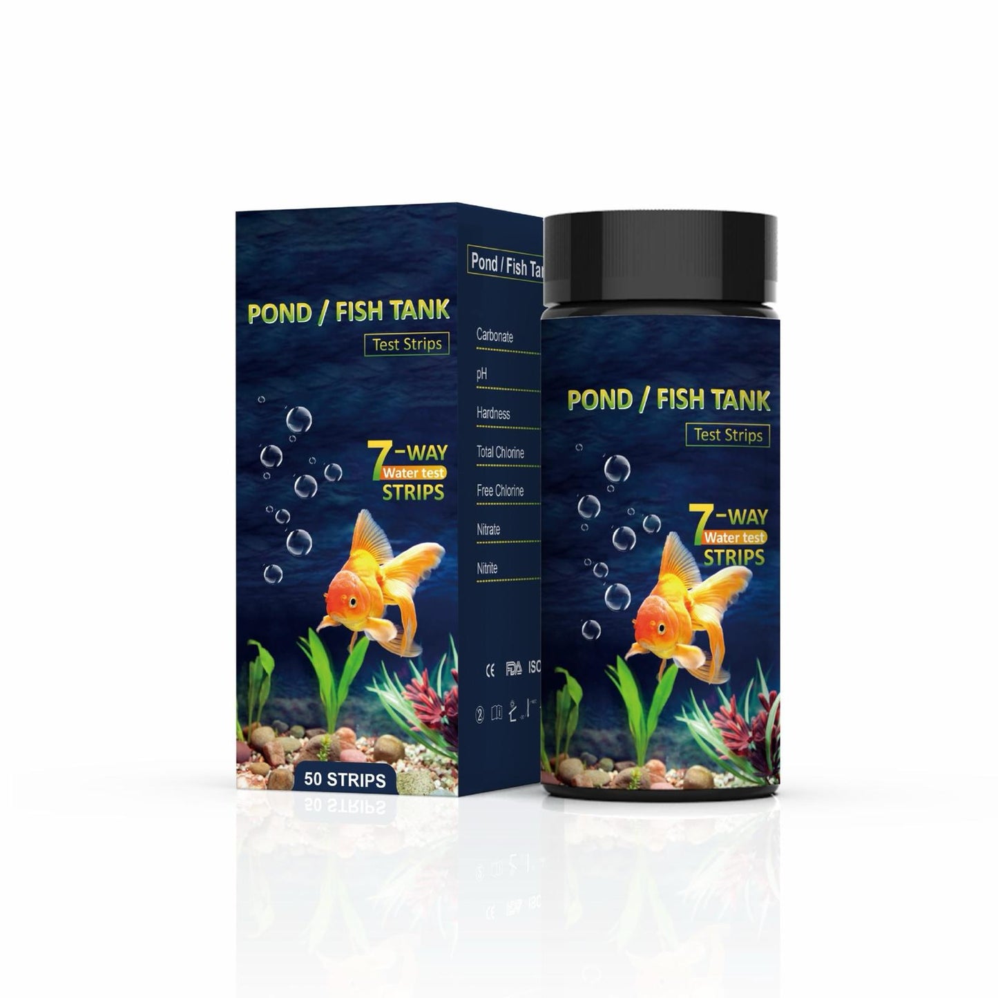 100PCS Water Test Strips Pond Water Test Kit 7 in 1 Water Hardness Tester