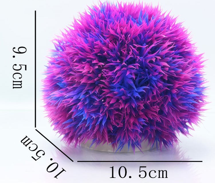 Artificial Aquarium Grass Ball Decorations – Green & Purple (Large)
