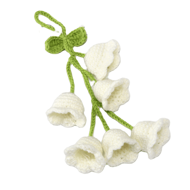 Lily of the Valley Handmade Crochet Car Mirror Hanging Accessories Car Decorations DIY Crafts Car Rearview Mirror Hanging Ornament - Moss Artistry