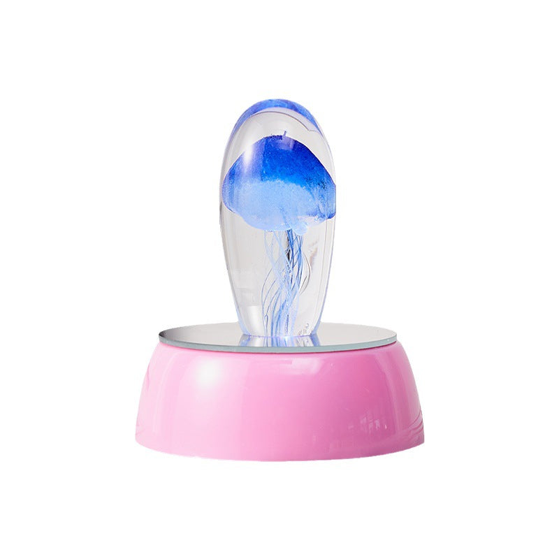 Glass Jellyfish Crystal Ball Ocean Ornament (without base) – Handcrafted Liuli Art Décor for Home & Office