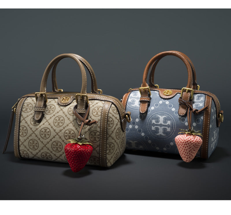 Strawberry Keychain – Red & Pink | Sweet Leather Charm Accessory