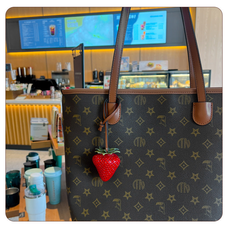 Strawberry Keychain – Red & Pink | Sweet Leather Charm Accessory